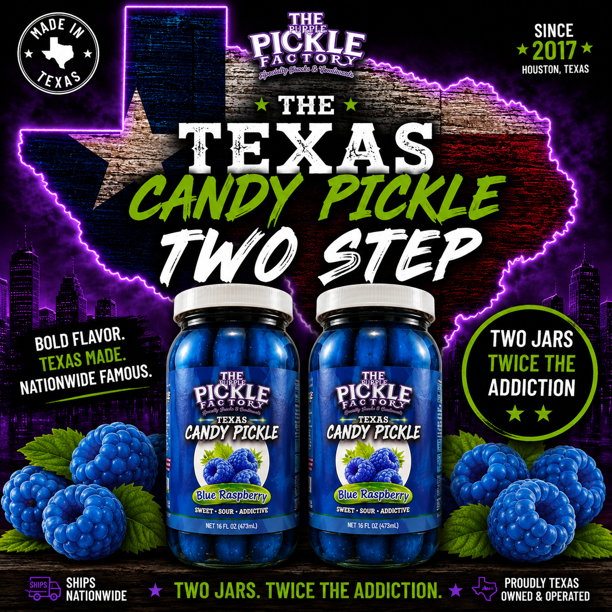 Texas Candy Pickle Two Step™ Blue Raspberry Edition – The Purple