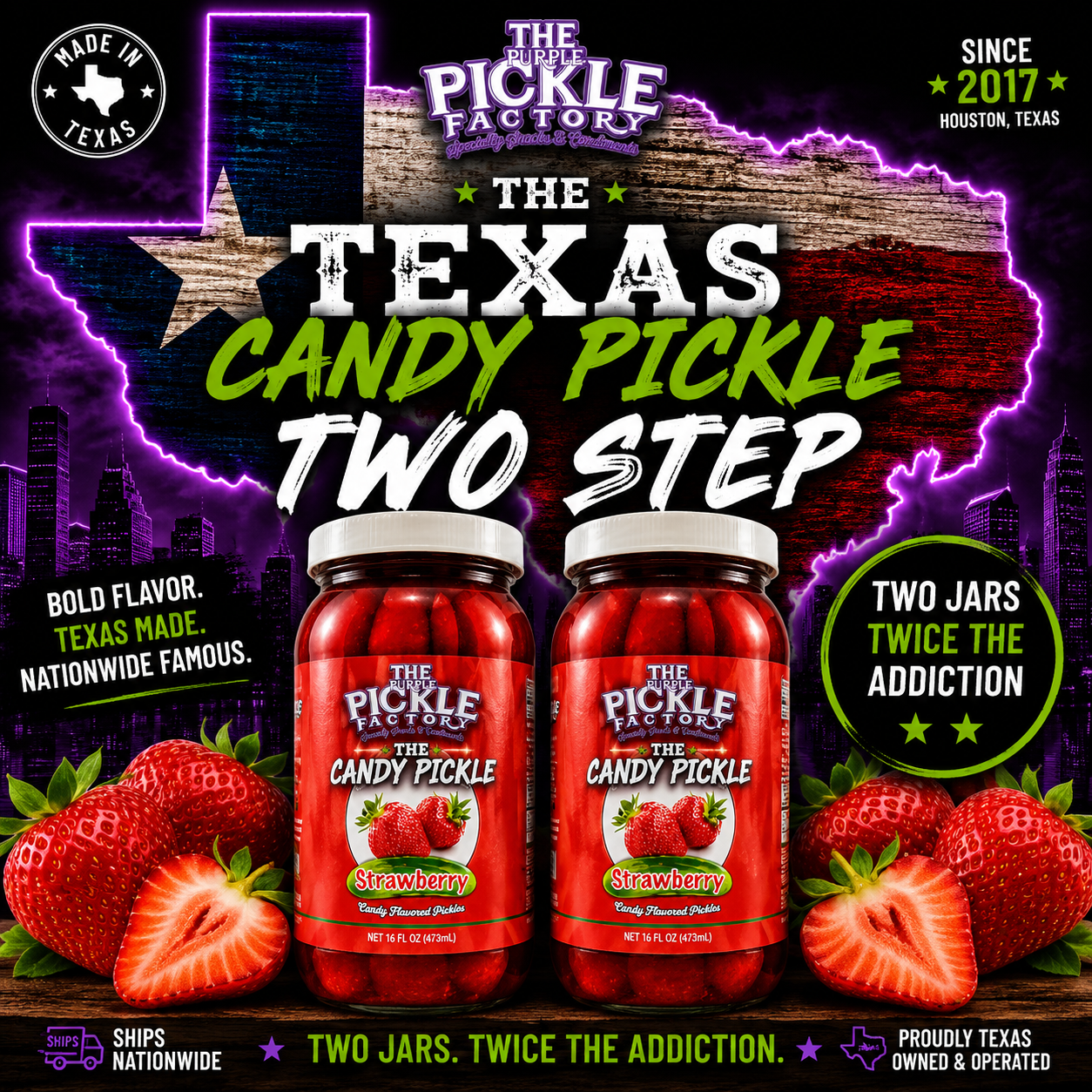 Texas Candy Pickle Two Step™ Strawberry Edition