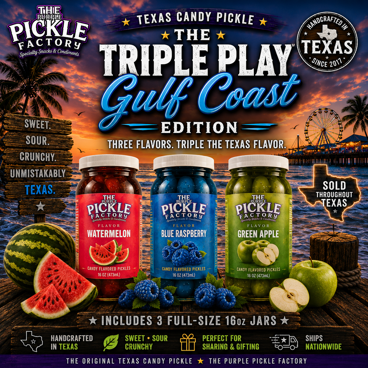 🌊 Texas Candy Pickle Triple Play™

Gulf Coast Edition